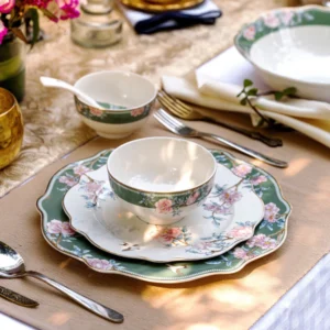 Victorian Green 51 Pcs Dinner Set
